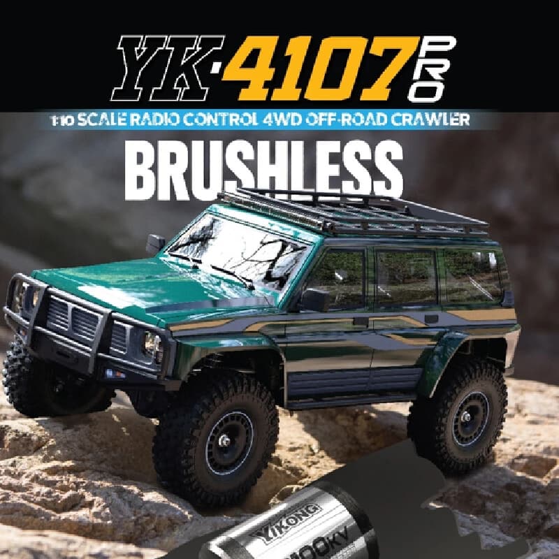 Yikong Yk4107/Pro Auto RC 1/10 Telecomandata con Motore Brushless 4WD, Blocco Differenziale, Veicolo Fuoristrada da Arrampicata, Regalo