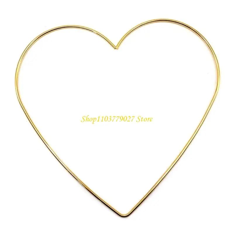C4DF Wedding Garland Wreaths Macrame Metal Macrame Love Hoop for Handmade Dreamcatcher Making Home Wall Hanging Decoration