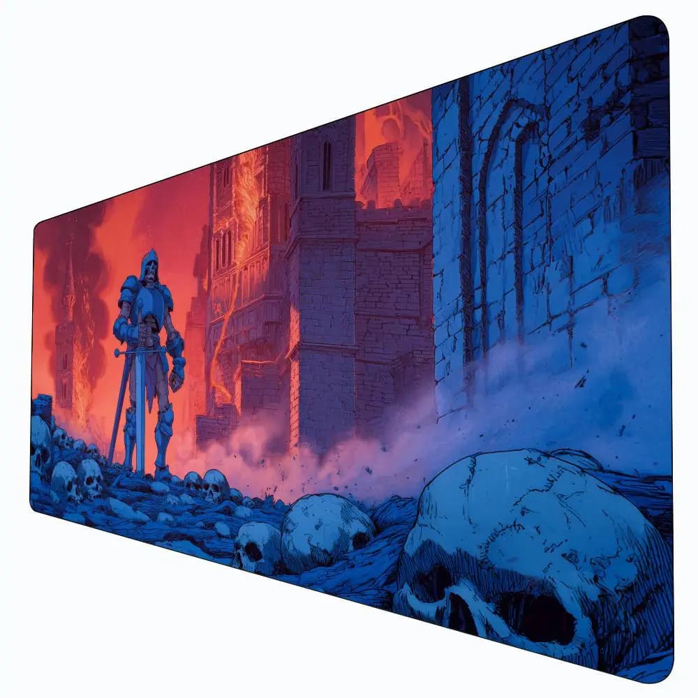 Tappetino da Gioco Epic Skeleton Knight MTG, Tappeto da Battaglia per Carte Magic, Antiscivolo e Resistente 35X60CM, Playmat Commander per Giochi da Tavolo TCG