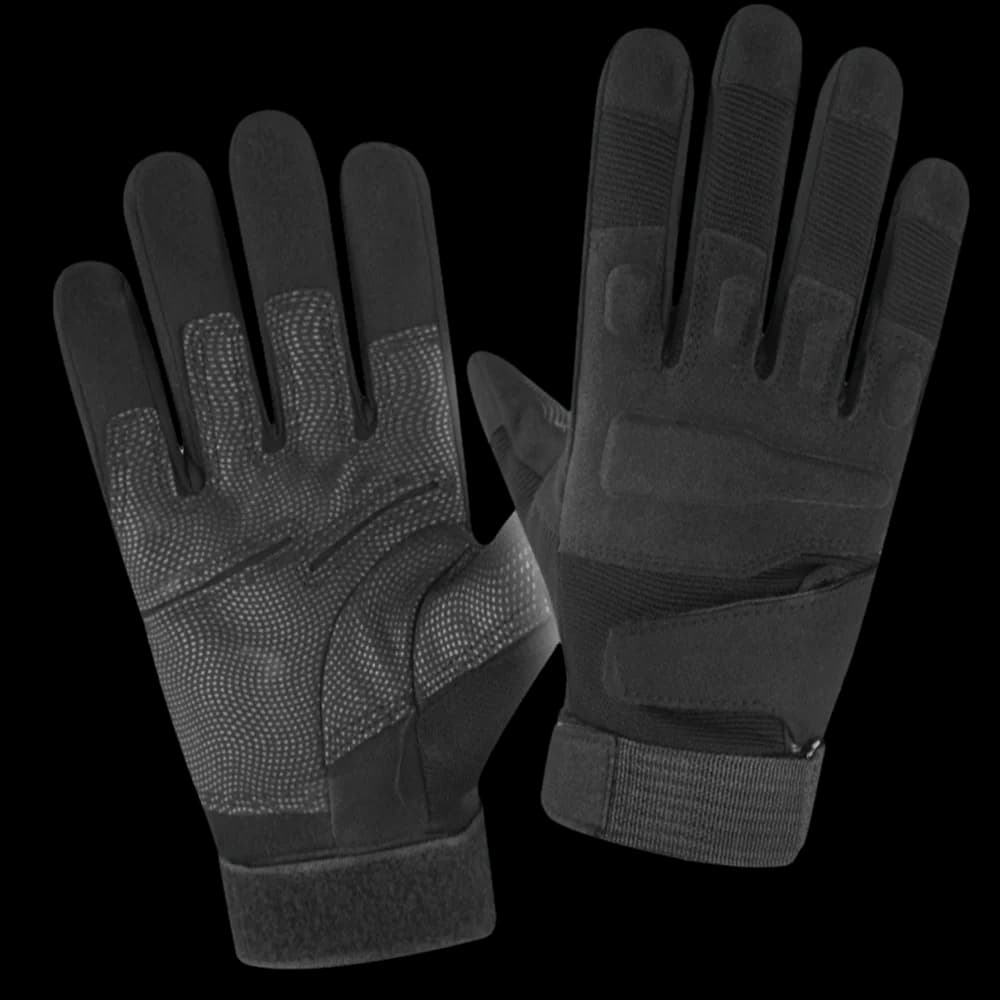 Retro Wear-Resistant Motorcycle Gloves Anti-Slip Black Mountaineering Gloves Anti Cutting Polyester Full Finger Gloves Sports