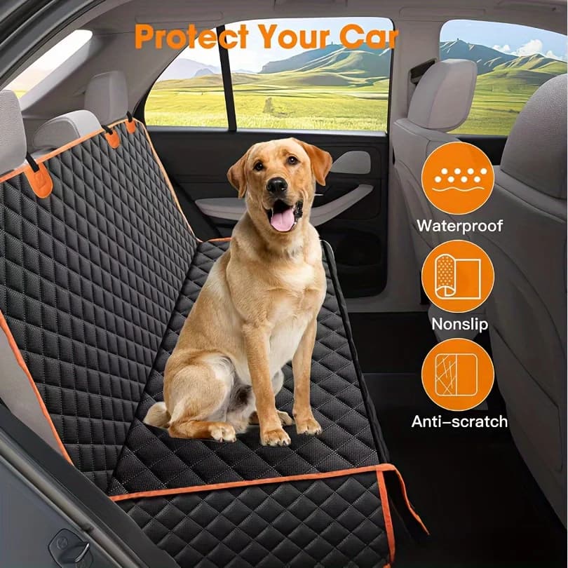 Coprisedile per Auto per Cani, Trasportino da Viaggio per Animali Domestici, Materasso Impermeabile, Protezione per Sedile Auto con Bracciolo Centrale per Cani