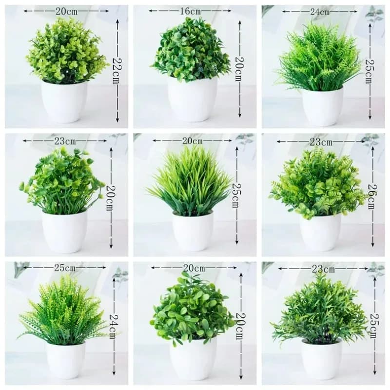 1 pcs Green Artificial Plants Bonsai Small Tree Pot Plants Faux Vessel Decoration Hotel Garden House Decoration