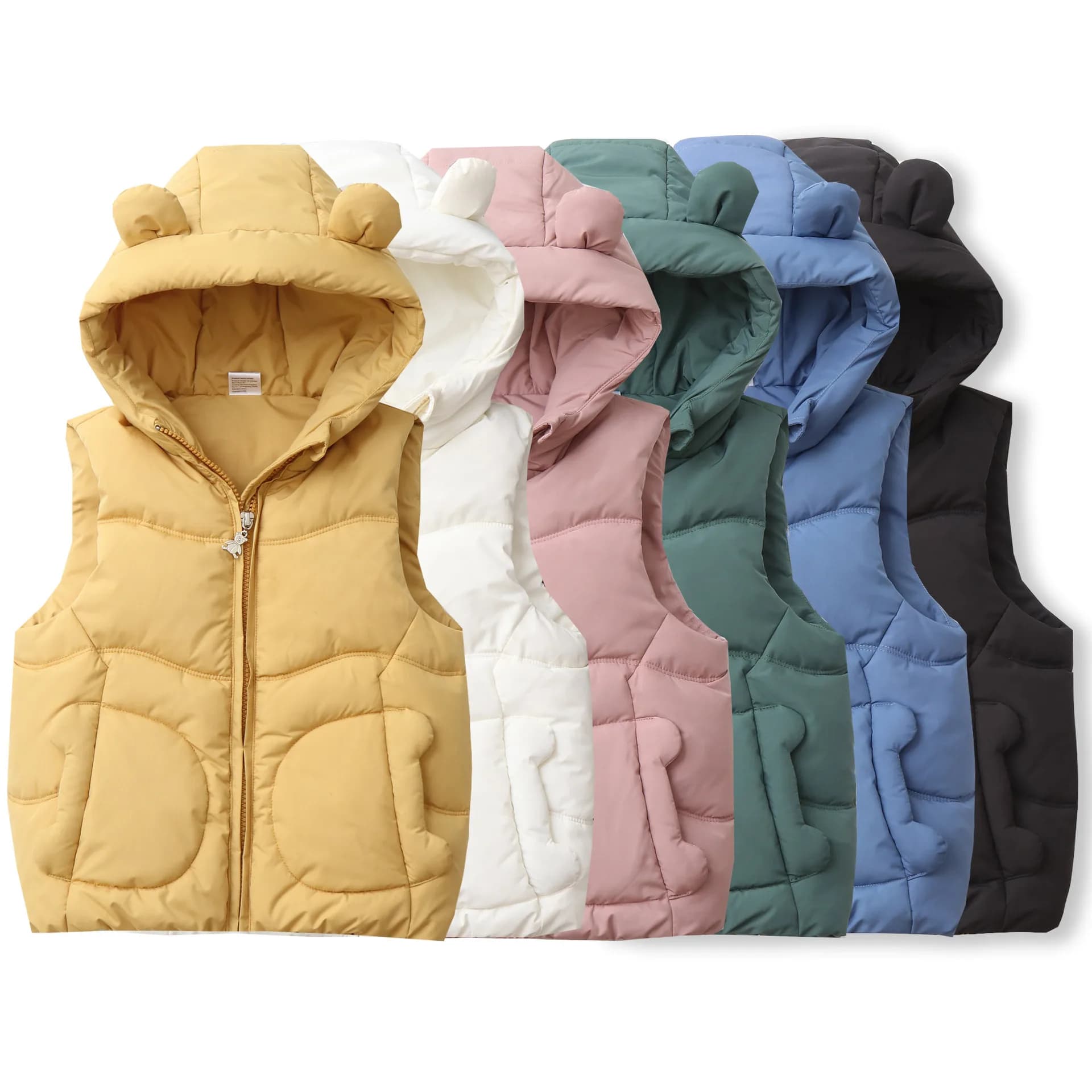 Giacca in cotone con cappuccio color caramello per ragazzi e ragazze Gilet per bambini Alla moda e versatile 2025 Primavera e autunno Nuovo