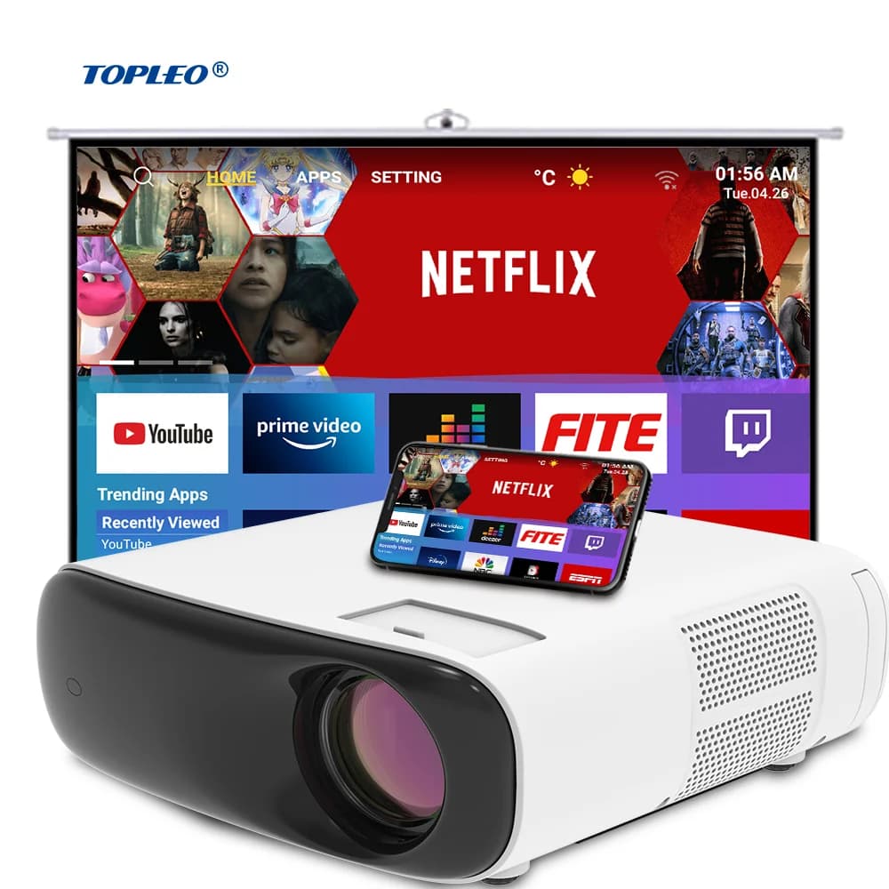 NEW Transjee Manufacturer A70 Smart Projector Native 1080P 800 ANS Android 9.0 Global Version 150 Inch Large Screen 4K Support