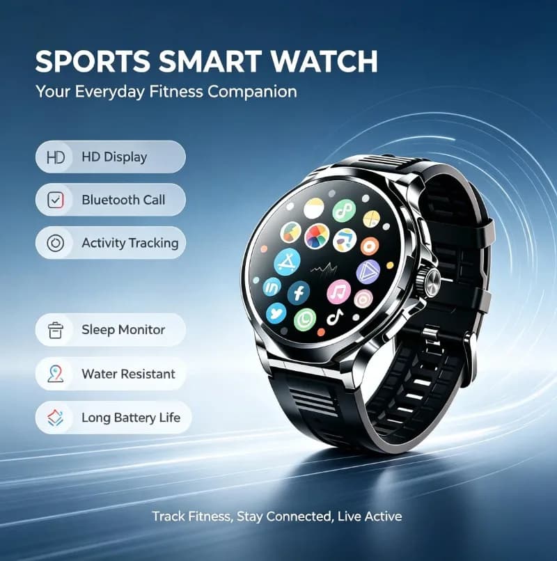 Sports Wristwatch New 4G SIM Smart Watch Curved Eye Care Display Large Storage Bluetooth Call Social Notification