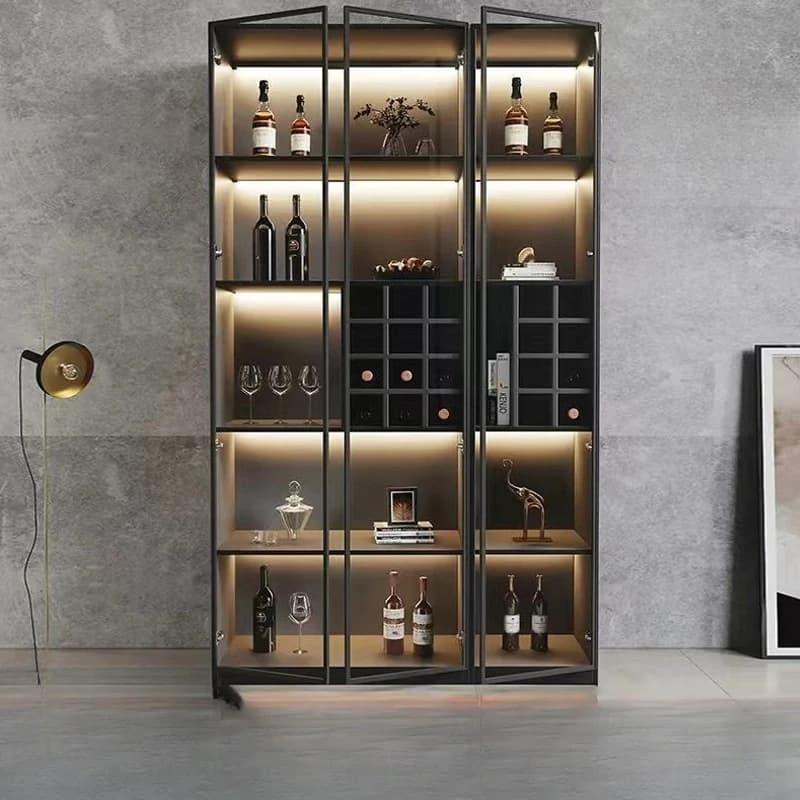 Armadietto per il vino Mobili per esterni Armadietto da bar per la casa Decorazioni in legno Design Cantina per vino in legno Bar mobile per casa Credenze con ruote in vetro