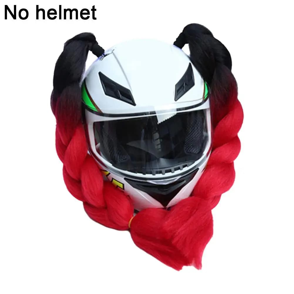 1 paio Sinistra E Destra 2 Casco Decorazione Trecce Casco da donna Dreadlocks Coda di cavallo Caschi da bicicletta Motocross Punk Decorazione per capelli