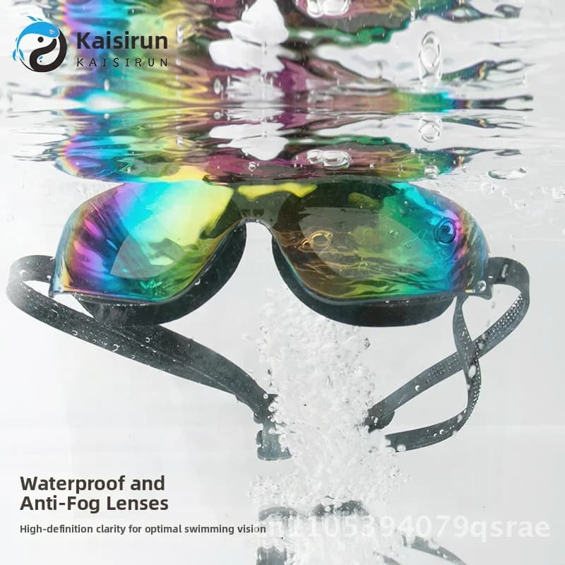 Professional swimming glasses anti-foging Running swim glasses for adults waterproof silicone electrolytic HD Black Grey Blue