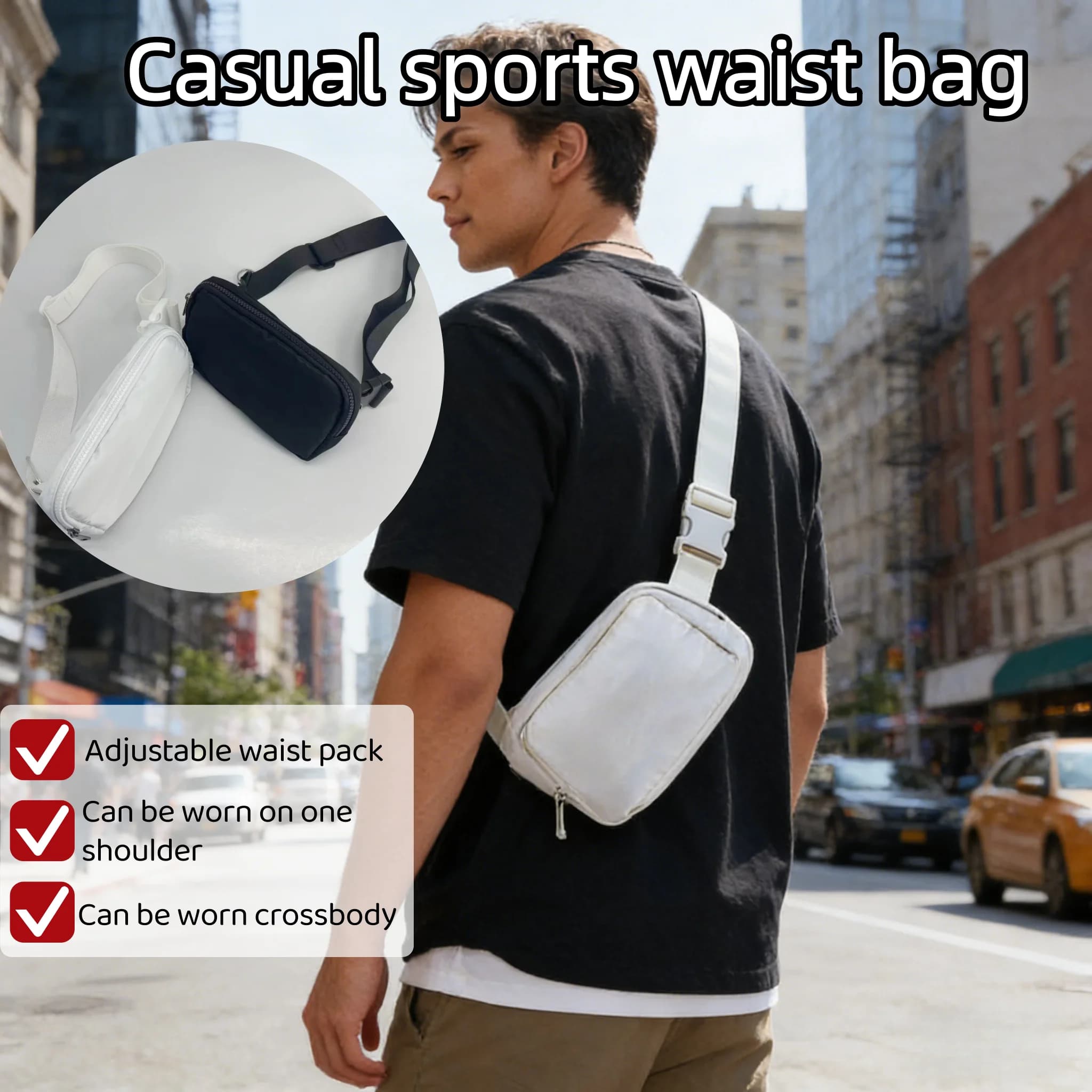 Women's Sports Waist Bag, Running Shoulder Bag, Portable Phone Door, Gymnastic Waist, Jogging, Cycling, Wallet