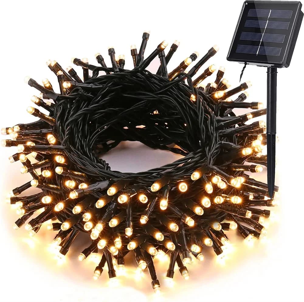 Luci a corda solari per esterni impermeabili 8 modalità Luce da giardino Decorazioni per l'albero di Natale Lucine per esterni per la festa di Natale