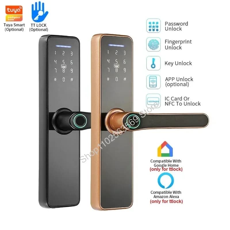 Tuya Smart Lock TTlock serratura elettronica porta in legno per interni serrature per impronte digitali Password Finger Print IC Card APP Key sblocco remoto