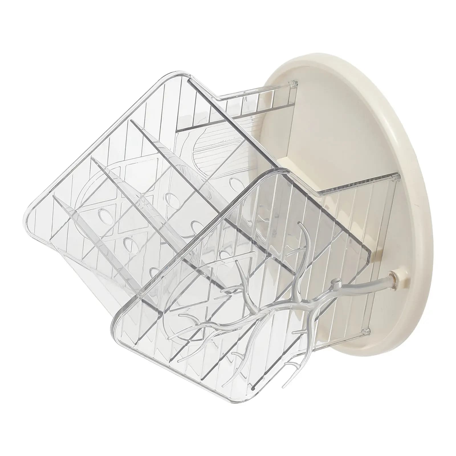 Single Makeup Organizer Clear Acrylic Box with Removable Dividers for Foundation Concealer Eyeliner Mascara Blush