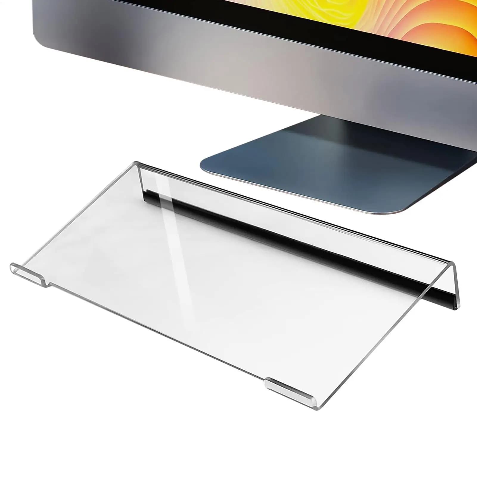 Supporto per tastiera inclinato per computer, supporto per vassoio per tastiera in acrilico trasparente per una facile digitazione ergonomica, supporto per tastiera per desktop da ufficio