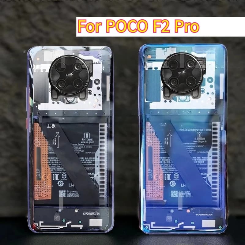 For Xiaomi POCO F2 Pro Battery Back Cover Rear Housing Door Panel Case With Camera Lens Replacement+Adhesive