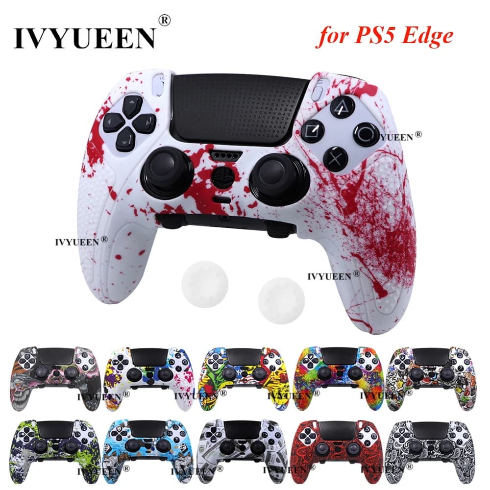 IVYUEEN Pelle protettiva con stampa per trasformazione dell'acqua per PlayStation 5 PS5 Custodia morbida in silicone per controller DualSense Edge