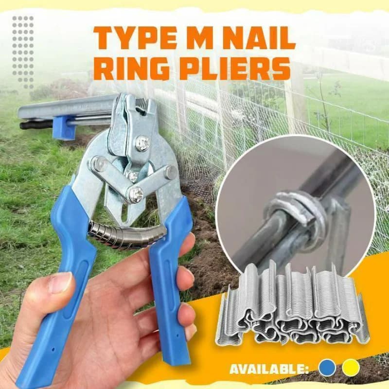 Tipo M pinze per anelli per unghie gabbia per animali pinza per anelli di maiale strumento e 600 pezzi M clip graffette gabbia per rete di pollo recinzione metallica morsetto per gabbia