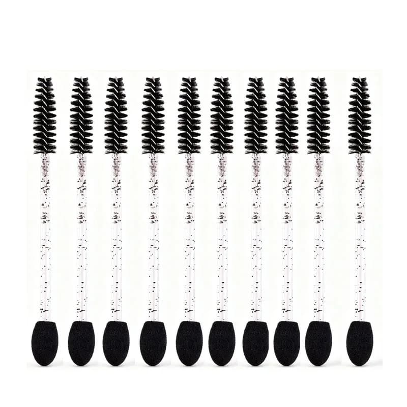 50Pcs Disposable Dual-Headed Eyeshadow Brush Set Oval Tipped Double-Ended Sponge Applicator for Makeup Artistry