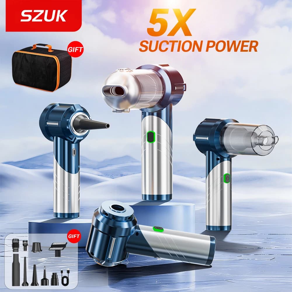SZUK Mini Car Vacuum Cleaner 18000PA Strong Suction Foldable Air Blower Cleaning Machine Powerful Wireless Hand Vacuum Cleaner