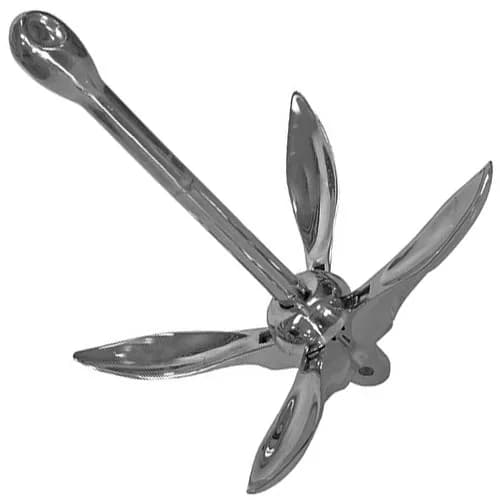 6kgs Folding Anchor Factory Hot Sale Stainless Steel 316 Marine Boat High Polishing Mirror Folding Anchor