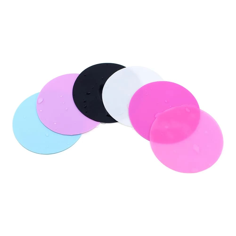 Set of 5 Circular Palettes in Resin for Nail Art, Professional Tray for Painting, Lyscia Surface, Easy to Clean, Stackable, for Cosmetic Mixing and Background