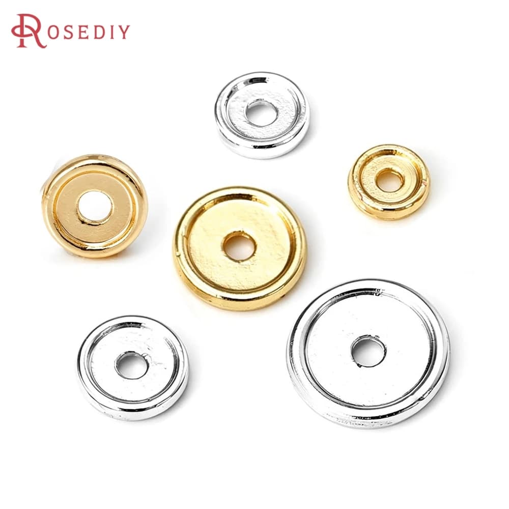 50PCS 18K Gold Color Brass Spacer Beads Bracelets Beads High Quality Diy Necklace Earrings Jewelry Accessories Jewellery Making