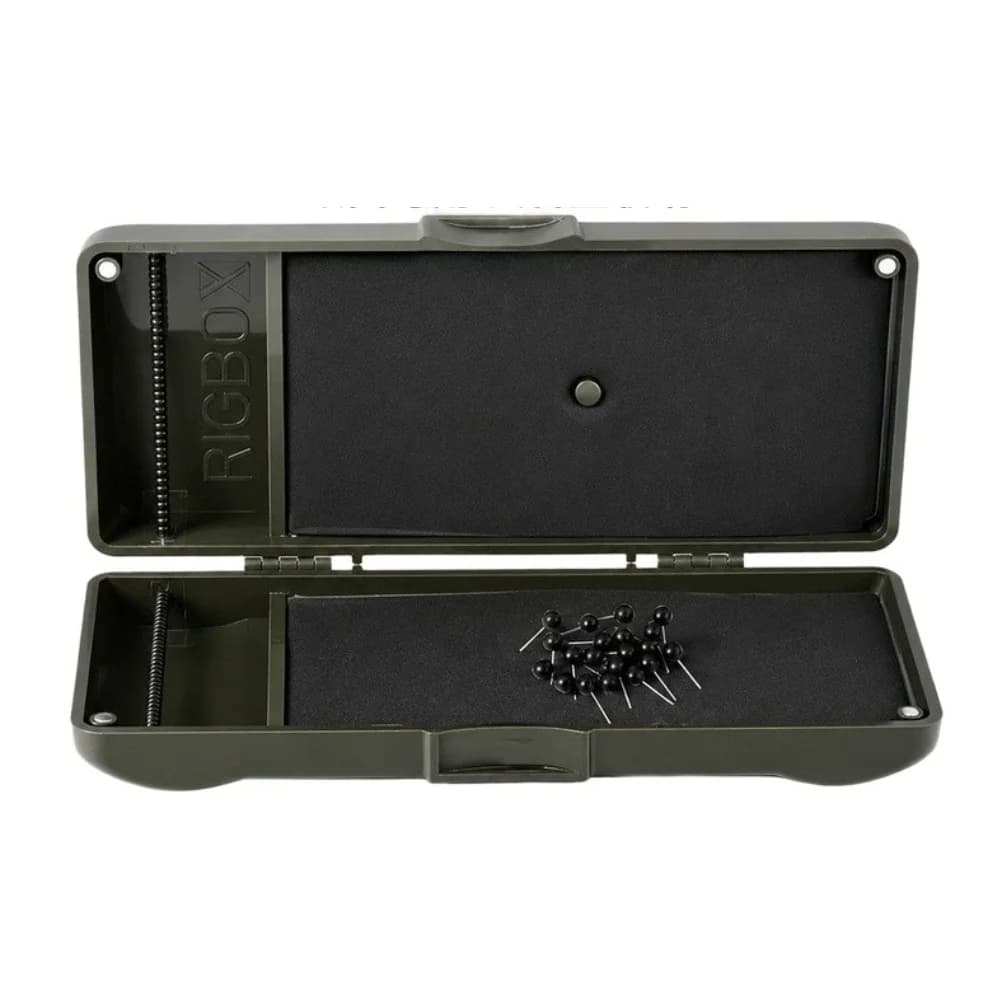 Double Sided Carp Fishing Rigs Box Green Magnetic Tackle Storage Organizer With Anti Slip Strip And Ruler For Carp Feeder Gear