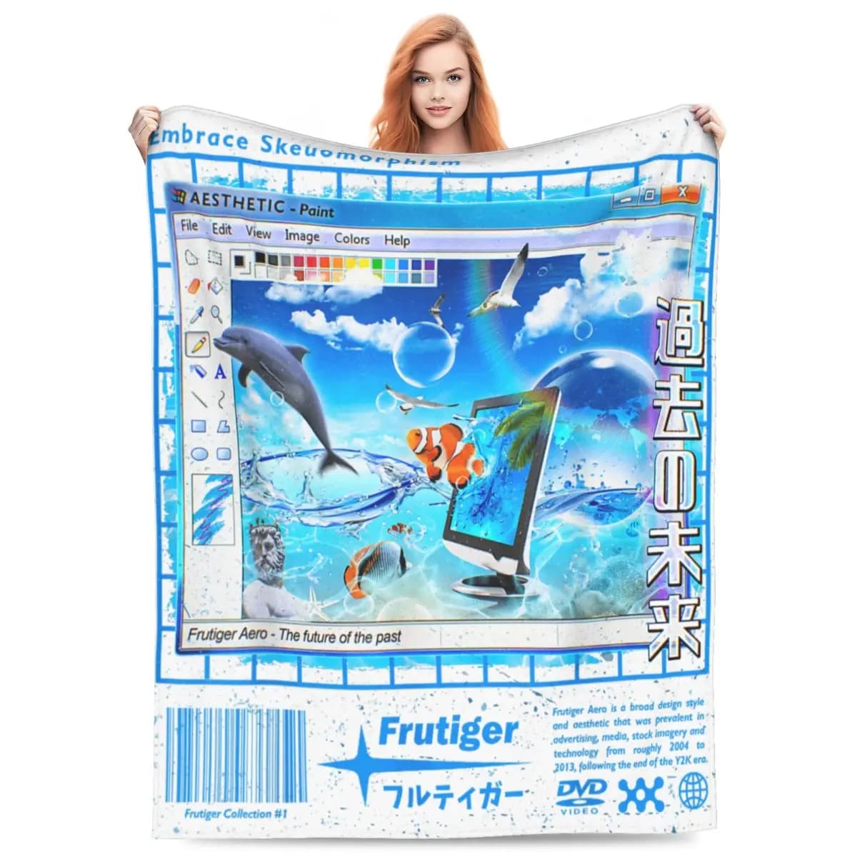 Super Warm Blanket Camping Frutiger Aero Fashion Collection Bedding Throws Flannel Bedspread For Outdoor Novelty Sofa Bed Cover