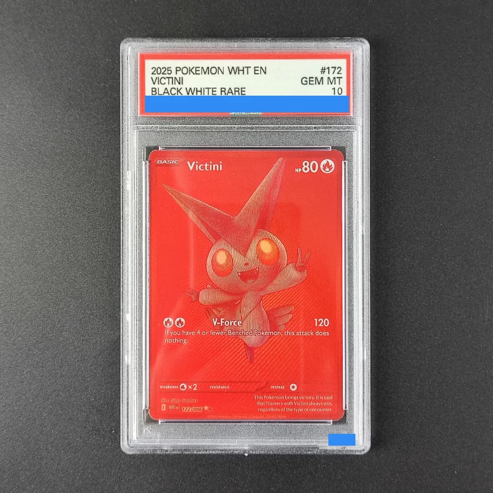 Proxy Fai-da-Te Molto Richiesto! 2025 US Victini # 172 Carte - 10/10 Gem MT Pokemon WHT TCG, Carte da Collezione Rare Nere e Bianche con Valutazione 10