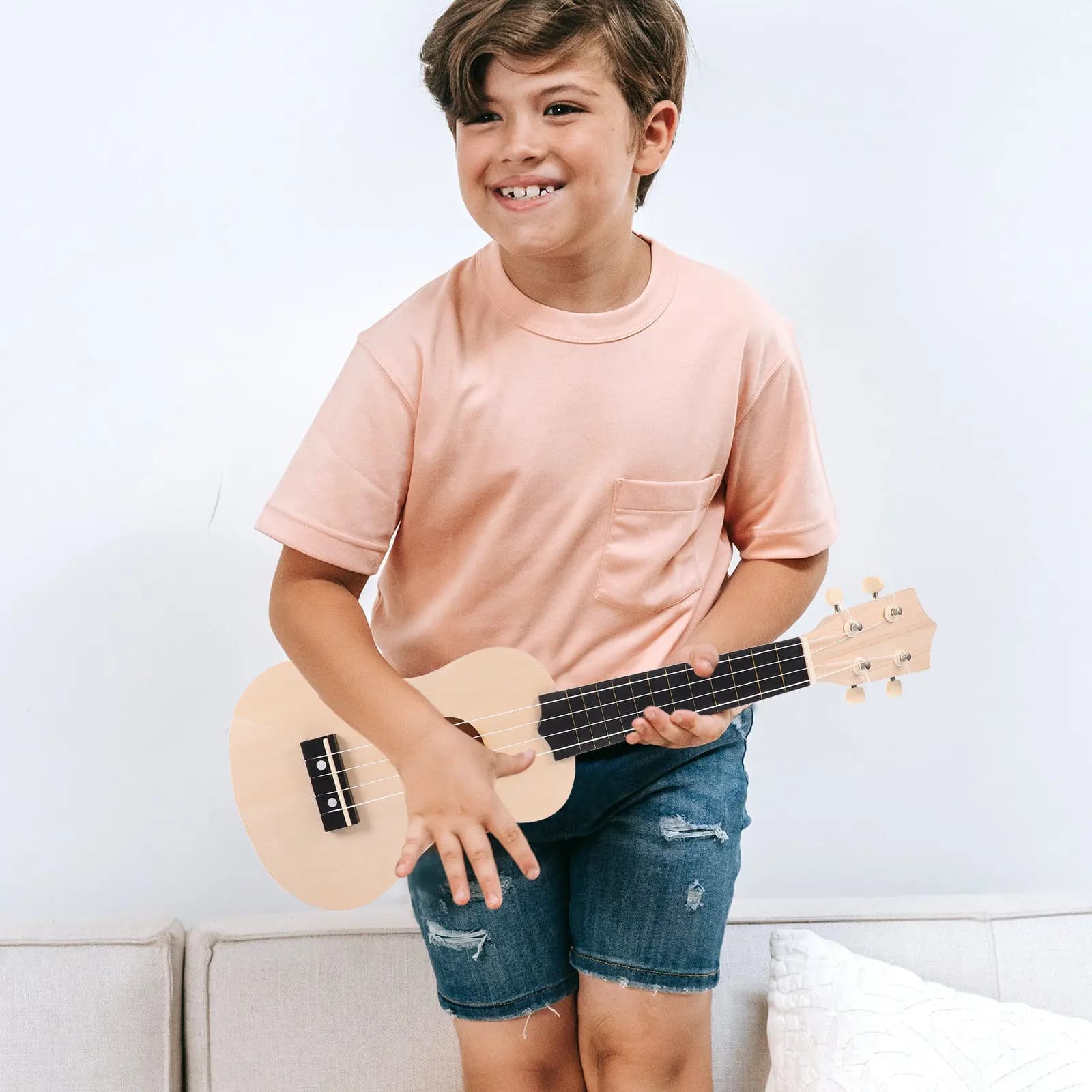 1Set Ukulele DIY Kit Unfinished Basswood Lightweight Self-Assemble Hand Painting Musical Instrument Craft Set Ukulele DIY Kit