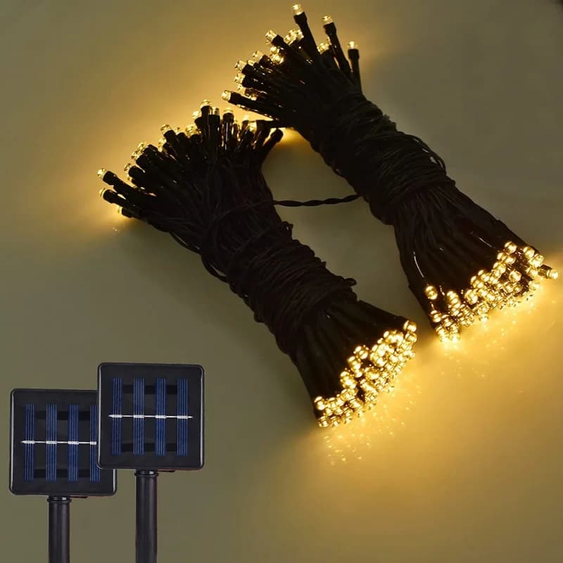 Luce solare a 200 LED Luce a colori Luce a stringa 8 modalità Luce per atmosfera esterna Luce per decorazione cortile prato