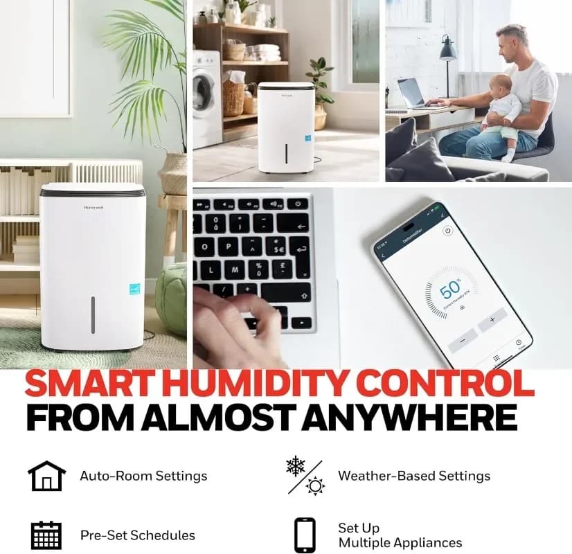 ez Honeywell 4000 mq. Piede. Deumidificatore intelligente per scantinati domestici e stanze di grandi dimensioni