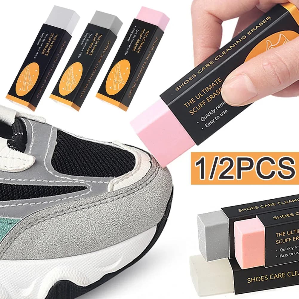 2/1 pz gomma da cancellare per pelle scamosciata nabuk scarpe in pelle Boot Clean Care spazzola per scarpe detergente per macchie decontaminazione strumento per strofinare