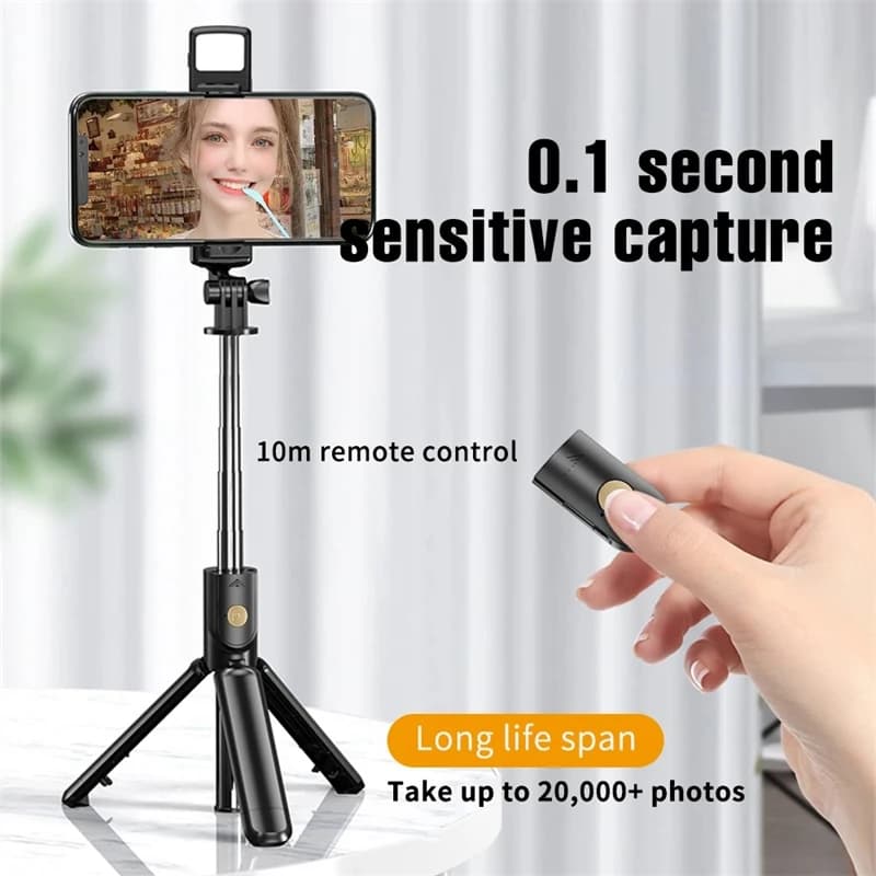 3In1 Handheld 360 Degree Flexible Sports Camera Mini Selfie Stick Tripod with Wireless Remote Mobile Phone Monopod Stand