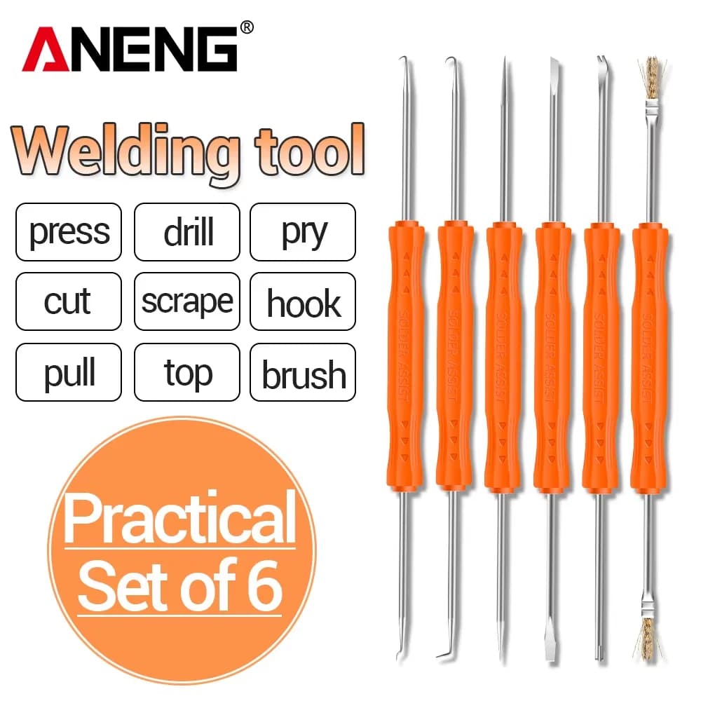 ANENG 6pcs Circuit Board Welding Auxiliary PCB Cleaning Kit Assist Repair Tool Desoldering Aid Tool Soldering Aid Assist Tool