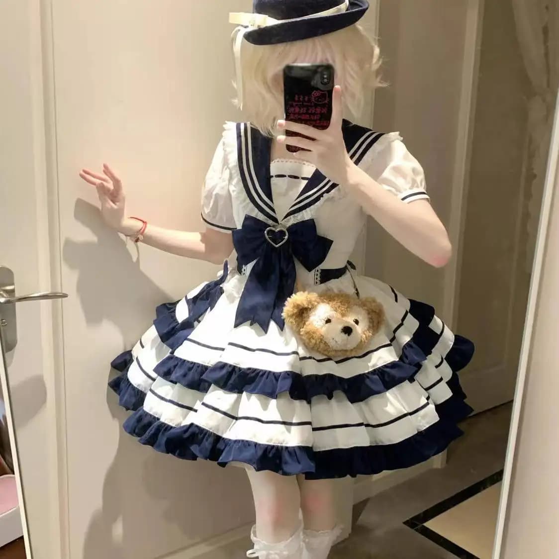 Stile scolastico Estate Stile navy Abito Lolita Gonna torta Abito da principessa Lolita Abito da prestazione Uniforme da marinaio JSKOriginalDress