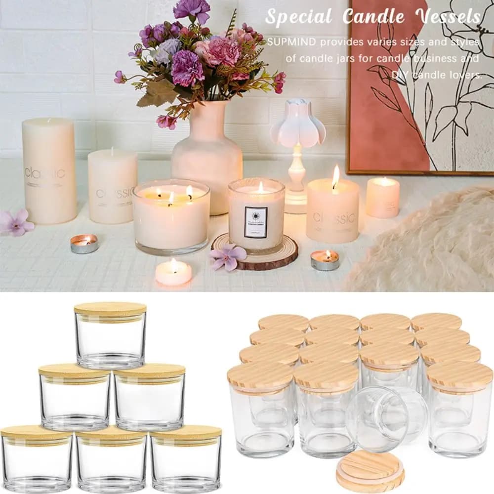 Transparent Glass Candles Tray For Aromatherapy Clear Glass Wide mouth containers for thick empty candles to make candles