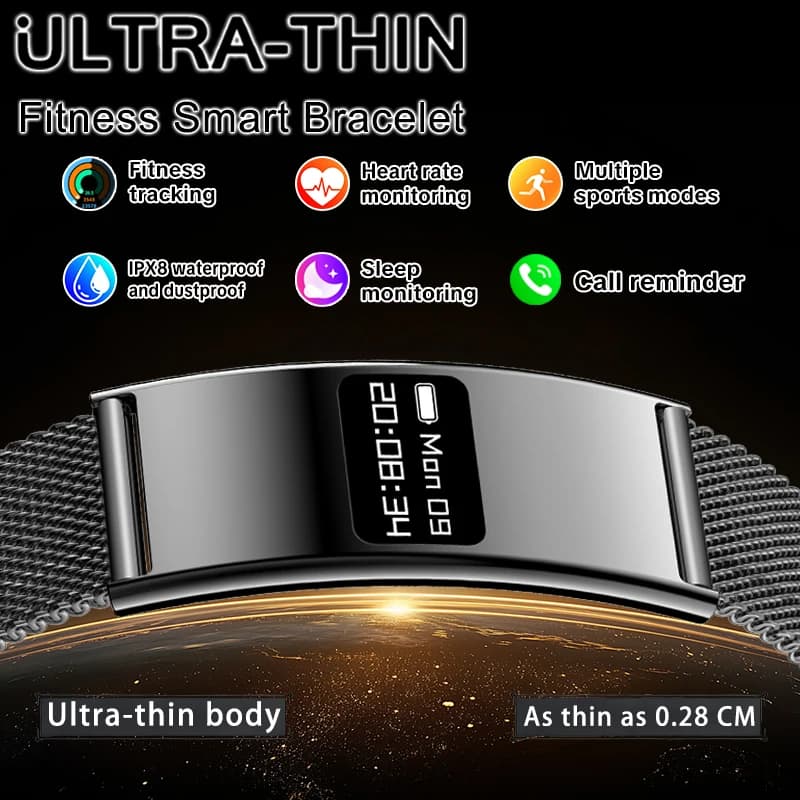 LIGE Nuovo Smartwatch Ultra Sottile da 2,8mm con Lunga Durata della Batteria, Impermeabile, Braccialetto Sportivo, Monitoraggio della Salute per Uomini e Donne