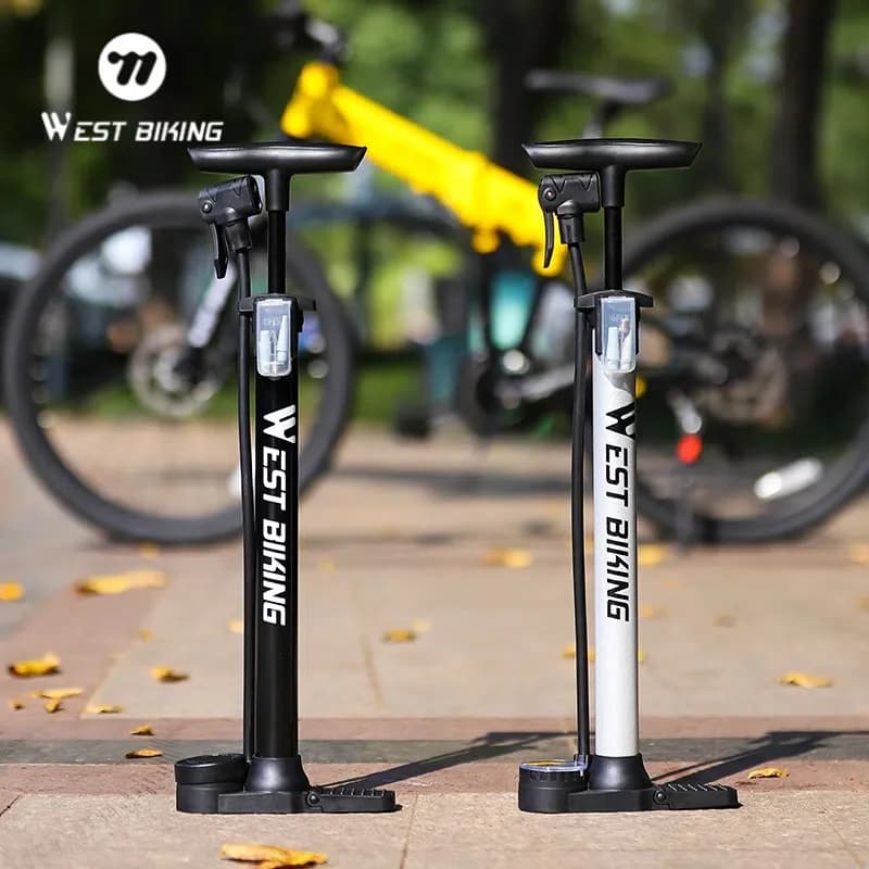 WEST BIKING 160PSI Pompa d'aria per bicicletta Pompa manuale ad alta pressione per strumento di gonfiaggio valvola Schrader/Presta MTB Accessori bici da strada