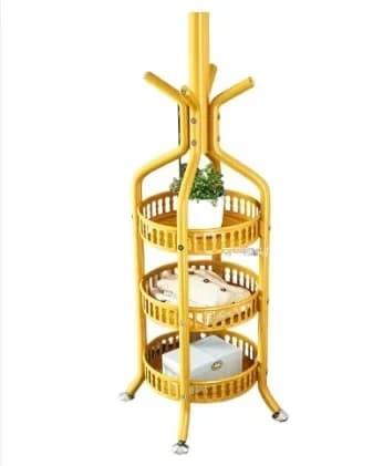 wrought iron coat rack, floor-to-ceiling indoor hanger, household vertical clothes storage rack