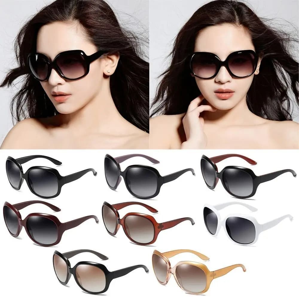 Classic Gradient Lens Oversized Sunglasses Elliptical Frame Lightweight Round Sunglasses UV Protection Women Sunglasses Beach