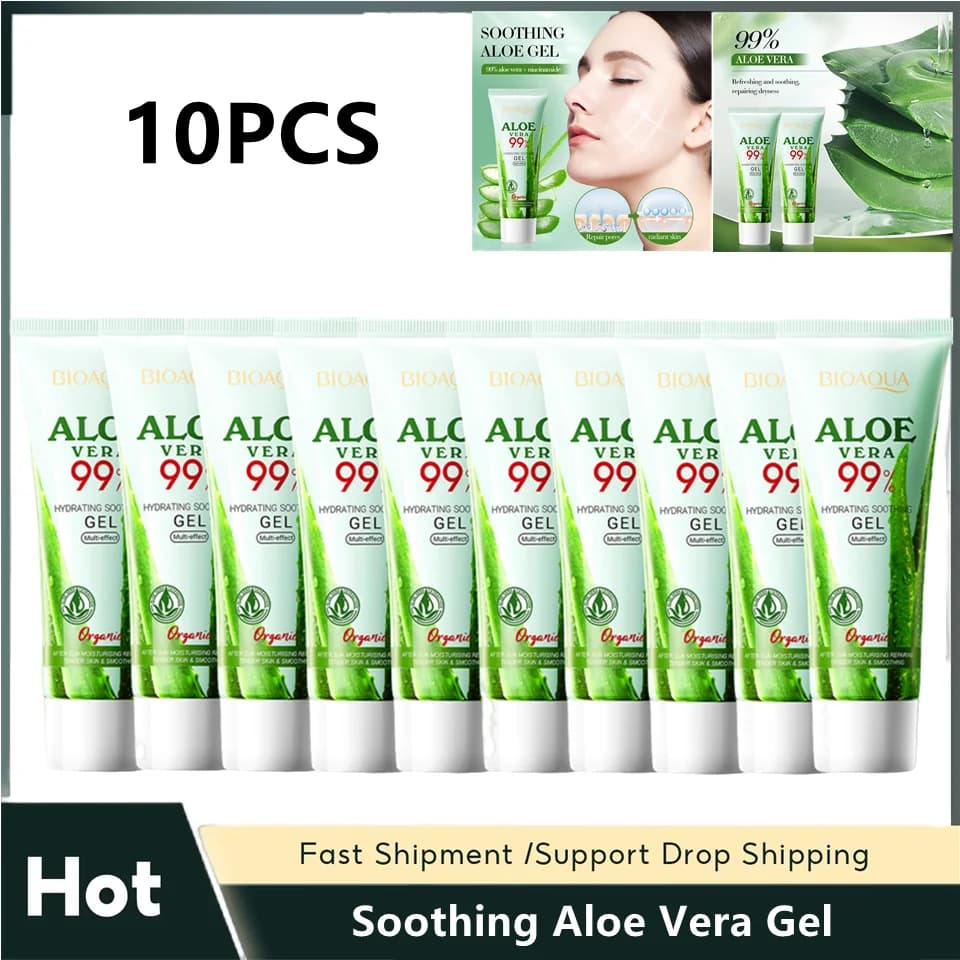 10 PZ 50 ml Hydrating And Lenitive Aloe Vera Hydrating Gel Lenitive Skin Repair Deep Aloe Vera Gel Skin Care Face