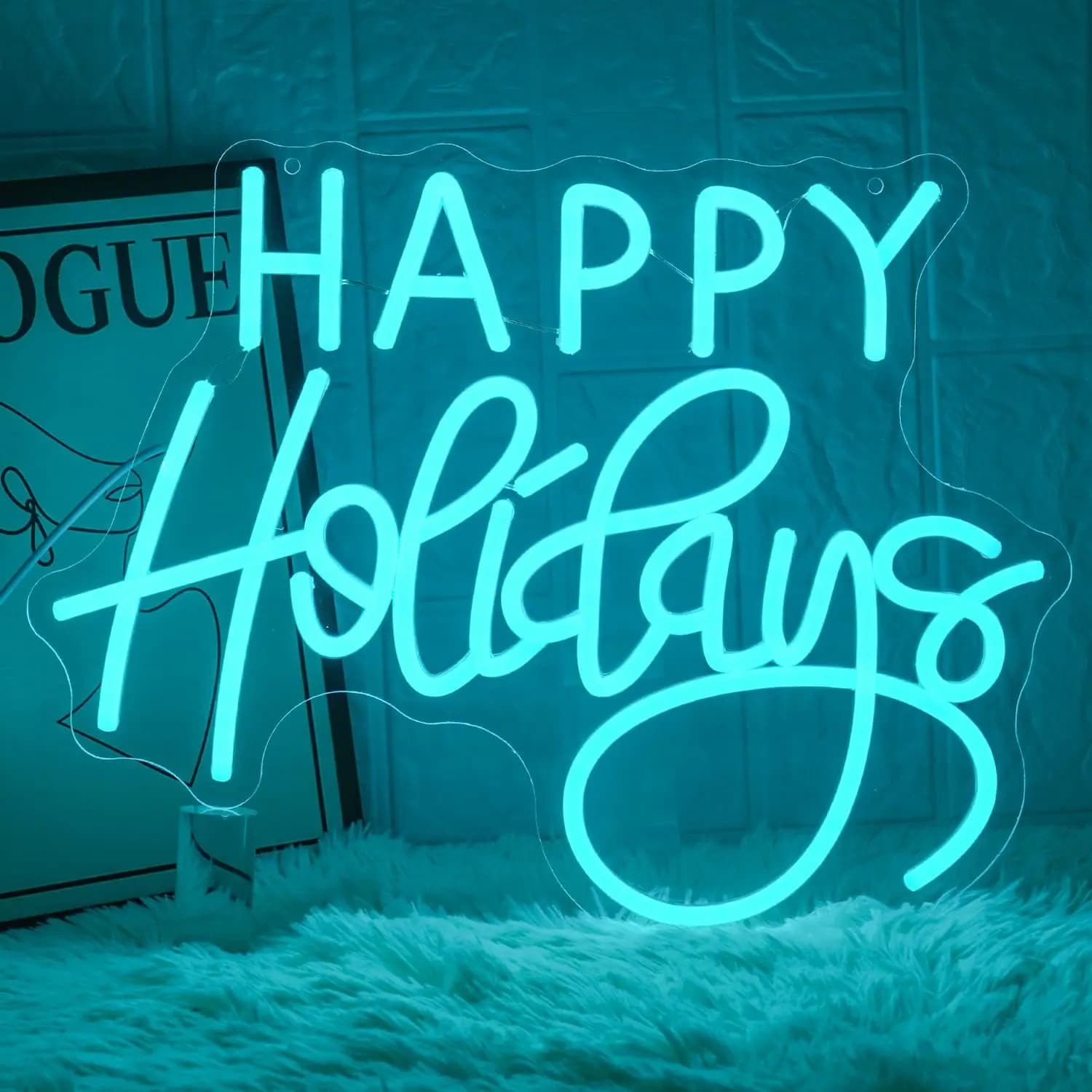 Insegna al neon Happy Holidays per decorazioni murali Luci natalizie Insegne al neon natalizie a LED dimmerabili per Natale, Ringraziamento, Capodanno