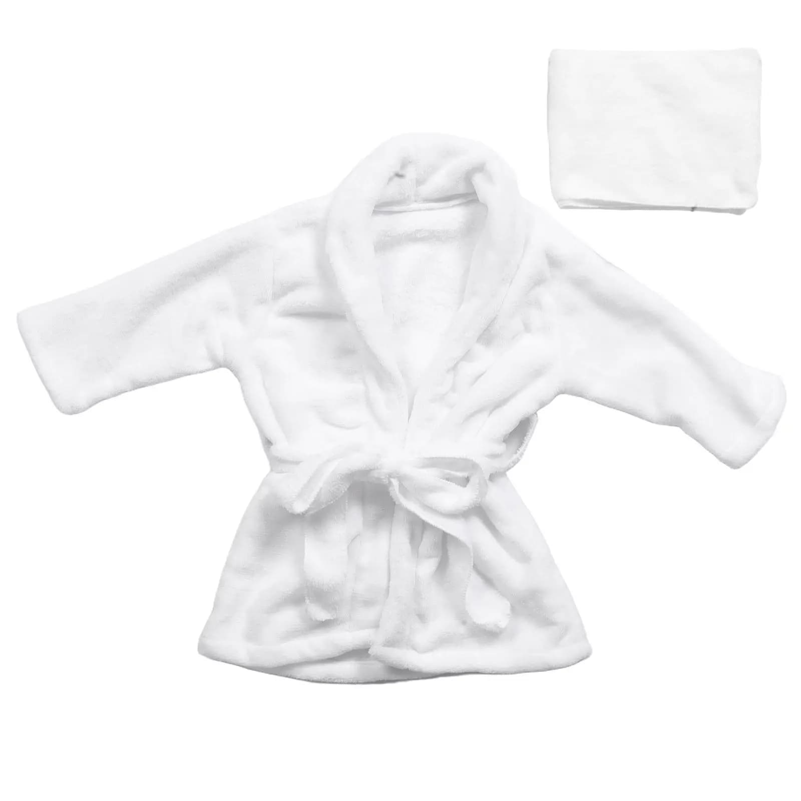 1Set Kids Bathrobe Soft Polyester Coral Fleece Unisex Toddler Robe with Hood Headscarf for Newborns 0- Warm Pajamas Bath Sleep