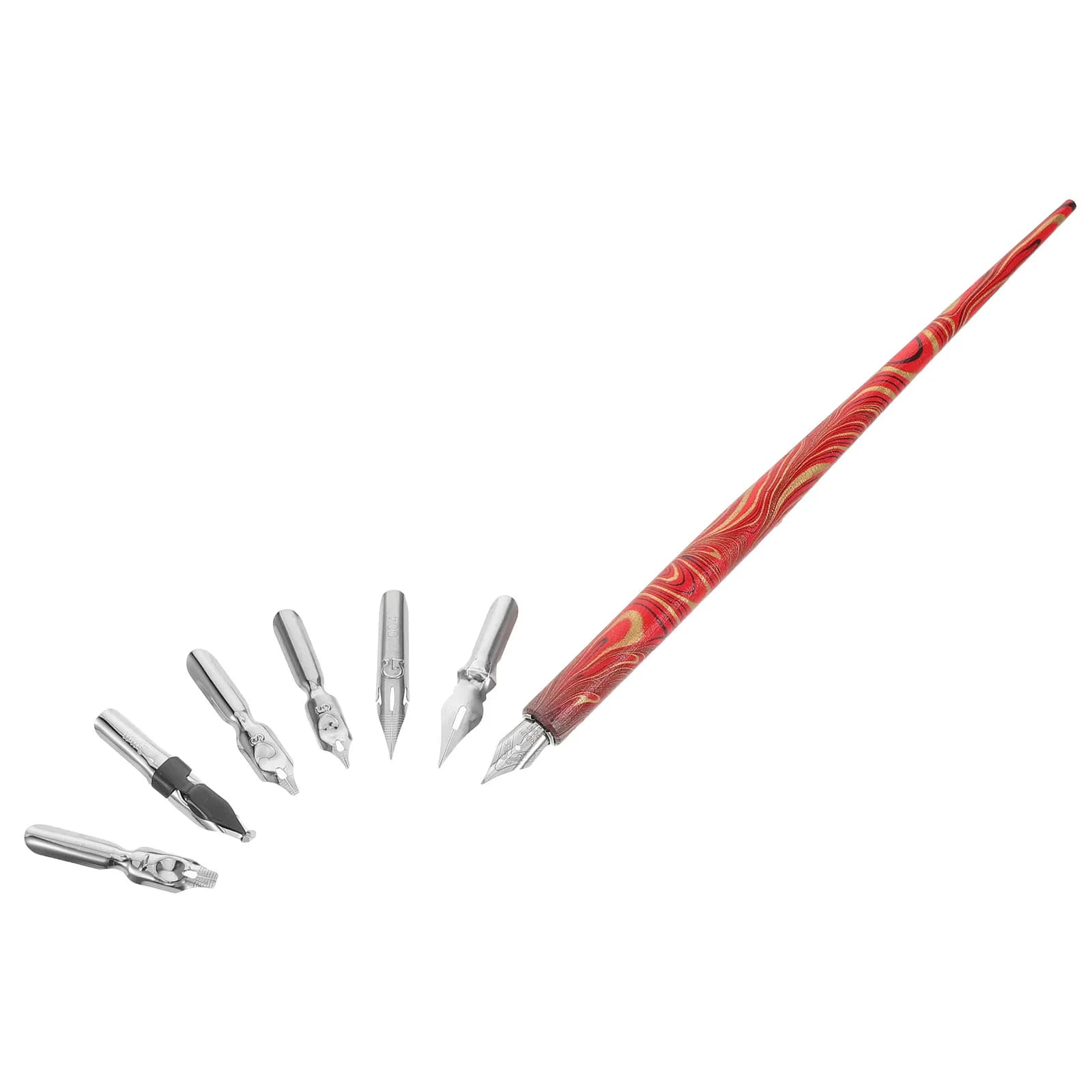 1Set Calligraphy Dip Pen Set for Beginners Students English Handwriting Practice Smooth Nib Oblique Straight Pens Comic