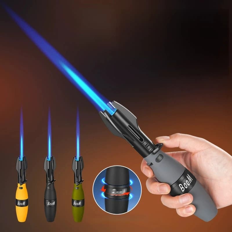 Nuovo bilanciere grande guscio di fiamma pistola a spruzzo esterna accendino antivento ruotabile riduzione della pressione blocco di sicurezza accendisigari