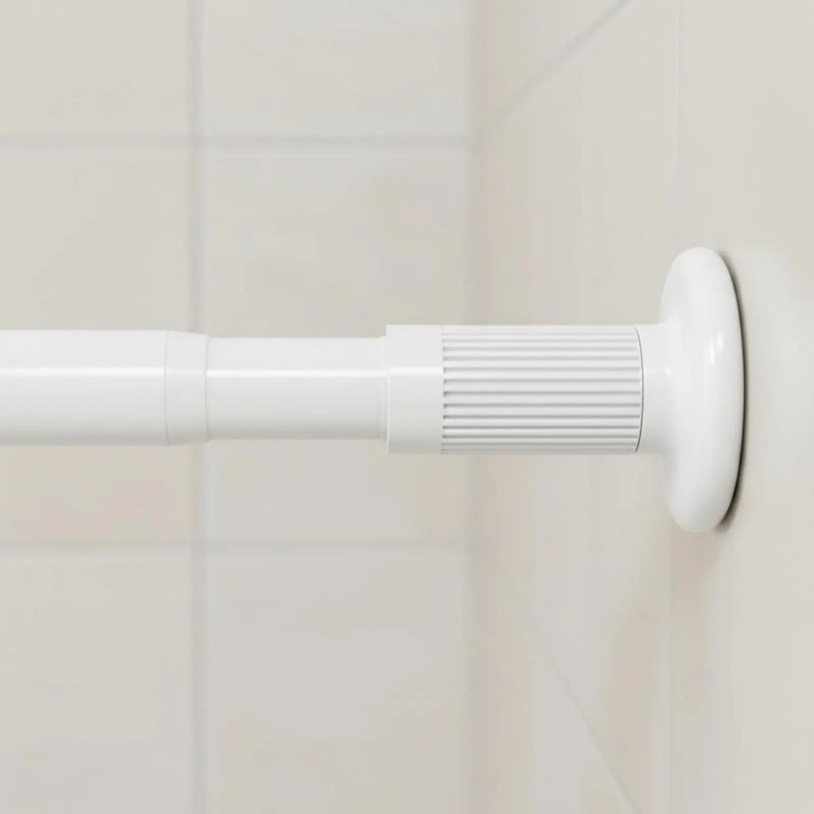 Telescopic Tension Rod Wall-Safe Adjustable Clothes Hanging Bar No-Tools-Needed Closet Rod Non-Slip Ends Household Hardware