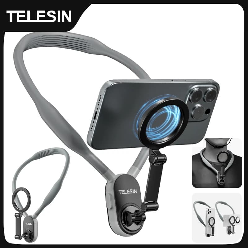 TELESIN Magnetic support for silicone neck Quick release support for Iphone 15 14 13 12 11 10 SAMSUNG HUAWEI XIAOMI Phone accessories