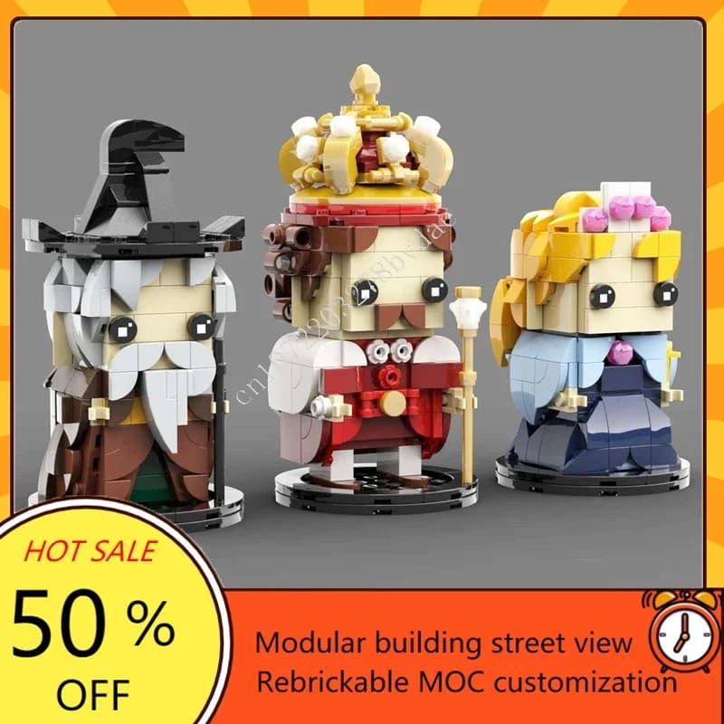 702PCS MOC City Animal Castle Heads Cute Accessories Home Technical Education DIY Assembly Friends Christmas Toys Gifts