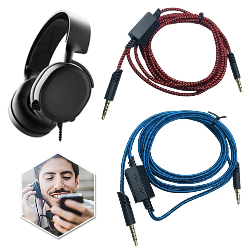 Replacement Cable for Headphones with Mute Function Integrated for Astro A10/A30/A40/A40TR/A50, Gaming Console Cable for PS5/PS4 Controller