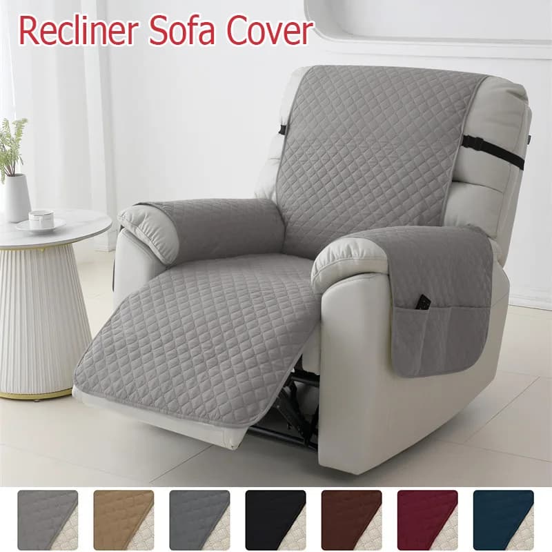 1PC Quilted Recliner Sofa Cover Dogs Pet Kid Relax Armchair Slipcover Anti-wear Reclining Sofa Mat 1 Seater for Living Room